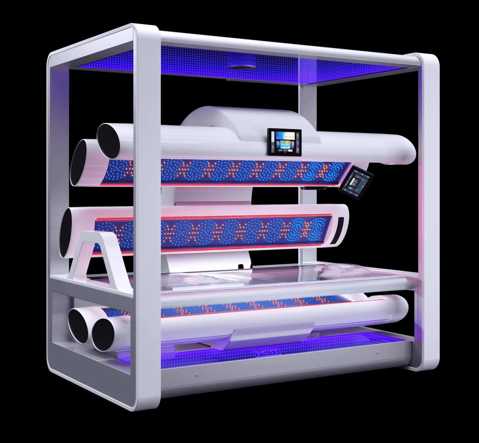 KBL Megasun K11 Loft Voll-LED-Solarium in Weiß, geöffnete Liege bei Relax Sun & Beauty