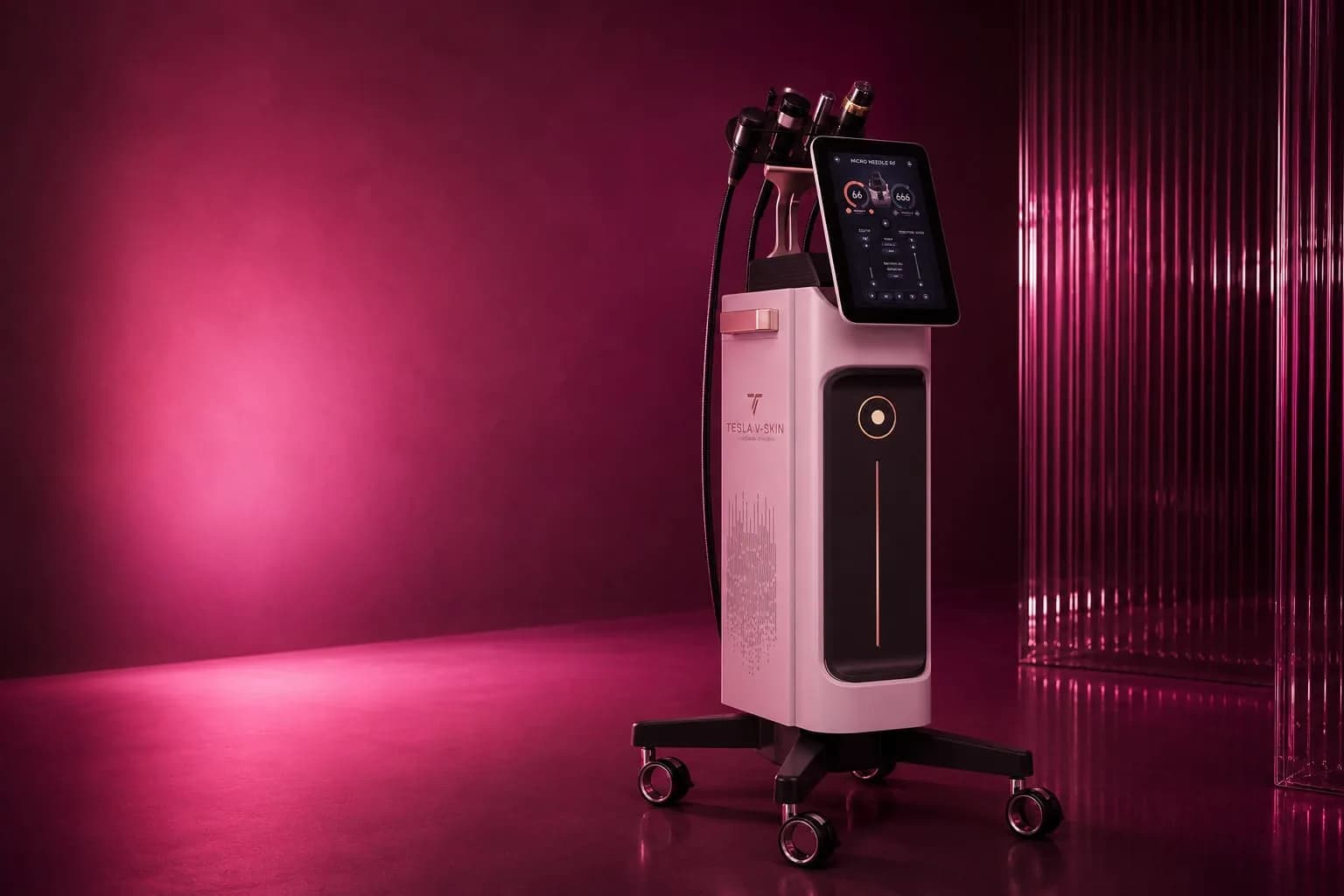 Tesla V Skin: RF-Microneedling-Behandlung der Gesichtshaut für Hautstraffung, Falten- und Aknenarbenreduktion bei Relax Sun & Beauty